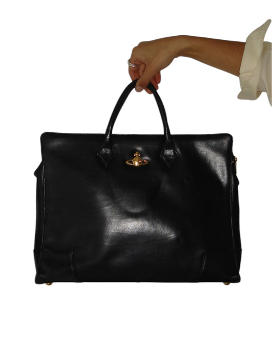 VIVIENNE WESTWOOD LEATHER BRIEFCASE BAG