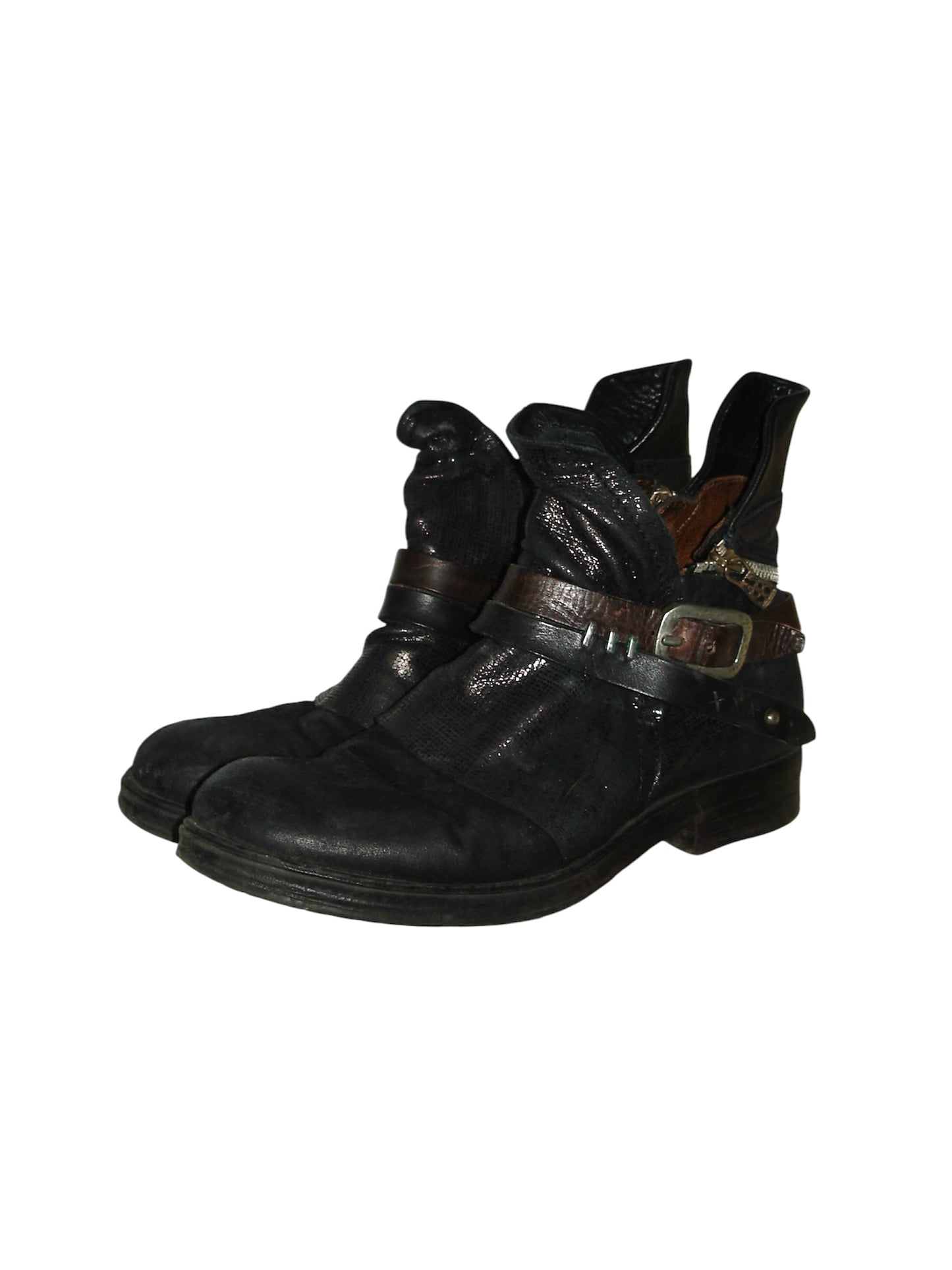AS98 REFLECT LEATHER BELTED BOOTS