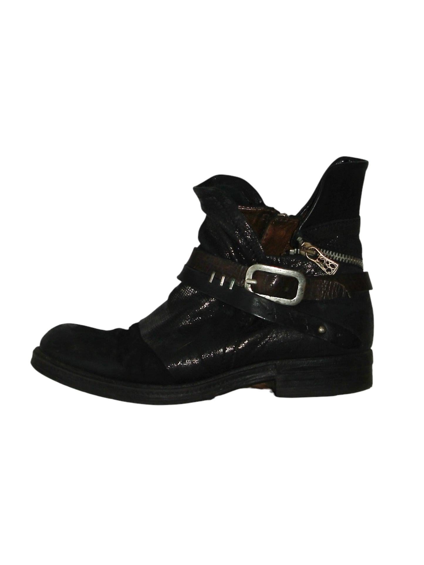 AS98 REFLECT LEATHER BELTED BOOTS