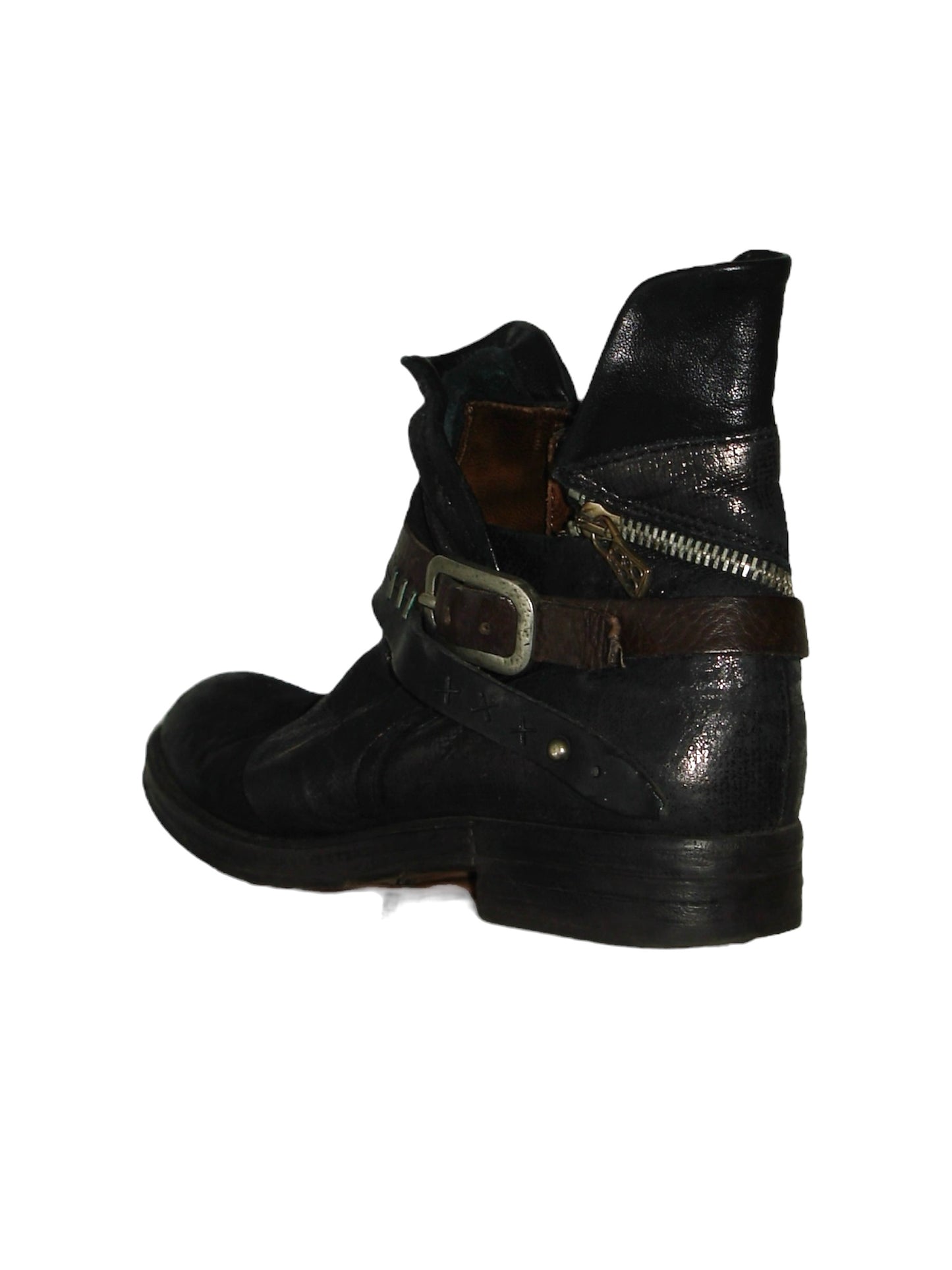 AS98 REFLECT LEATHER BELTED BOOTS