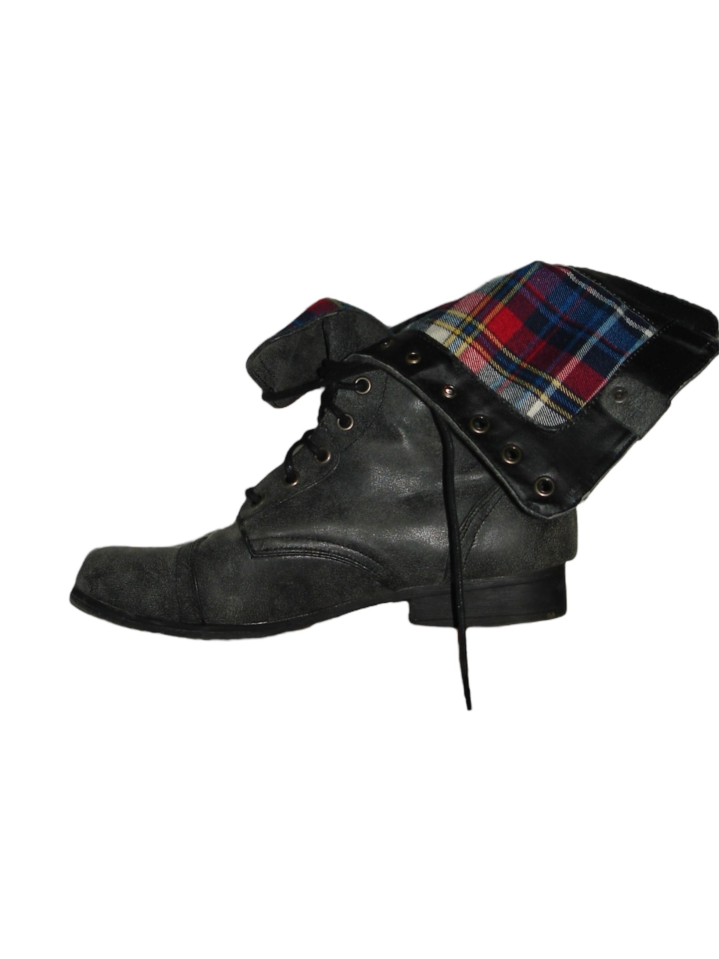 MADDEN GIRL REVERSIBLE TARTAN BOOTS