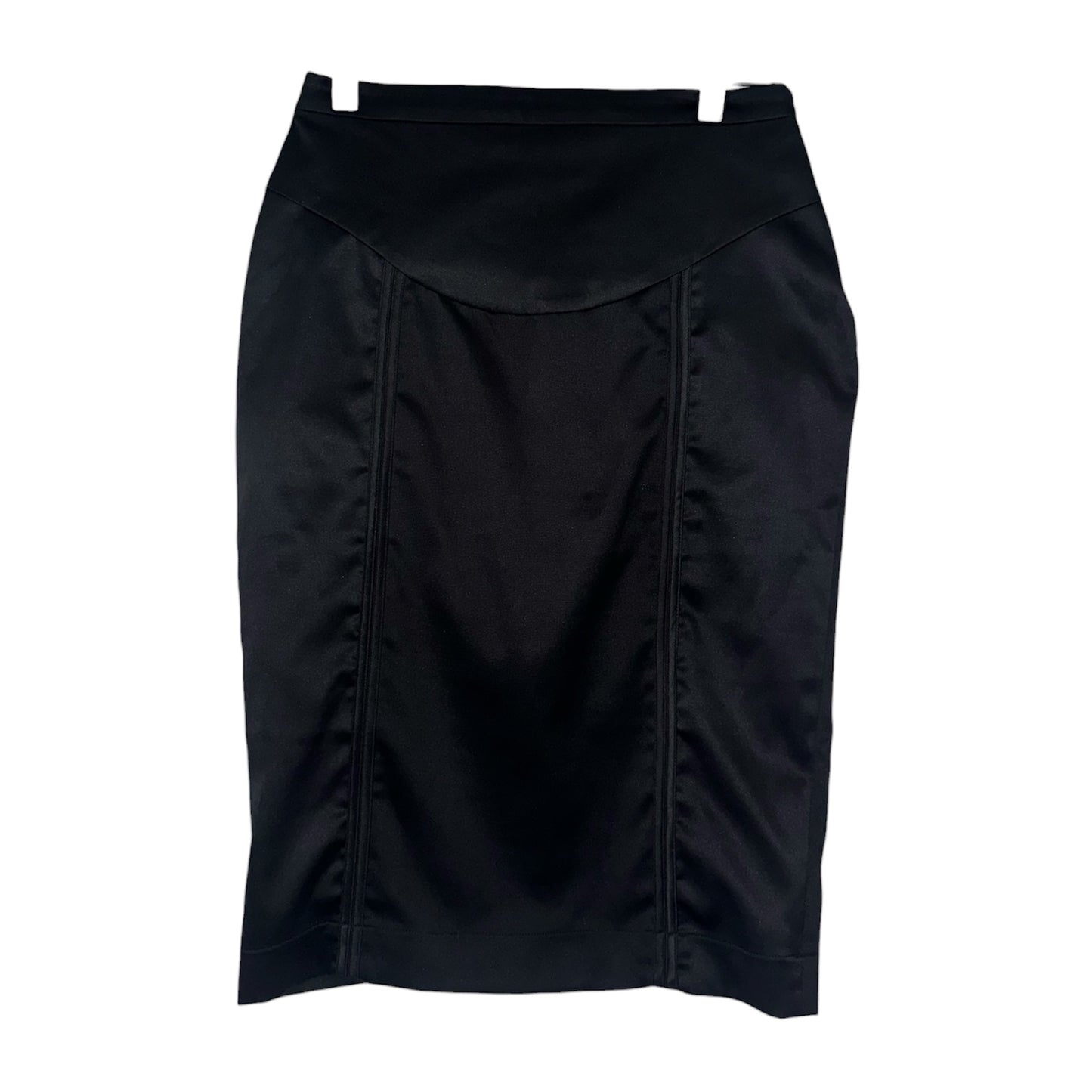 JUST CAVALLI BLACK SATIN PENCIL SKIRT