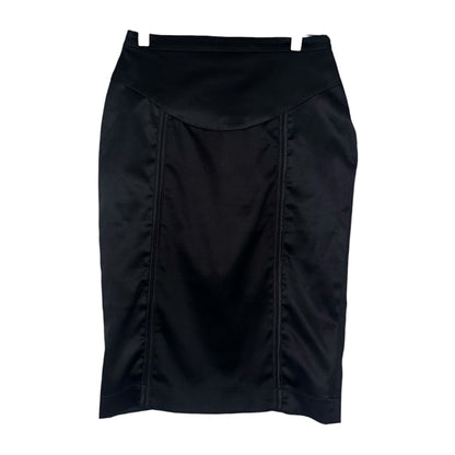 JUST CAVALLI BLACK SATIN PENCIL SKIRT