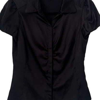 BLACK SATIN BLOUSE