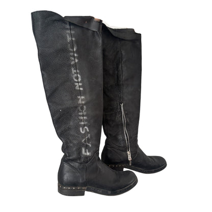 AS98 FASHION NOT VICTIM LEATHER BOOTS