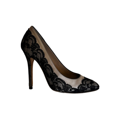 DOLCE GABBANA LACE & SATIN HEELS