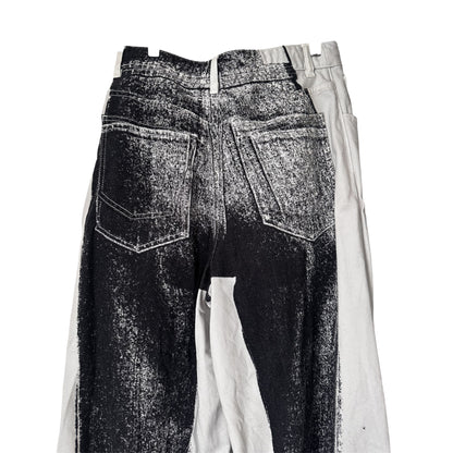 MM6 MAISON MARGIELA PRINTED BLACK AND WHITE DENIM JEANS