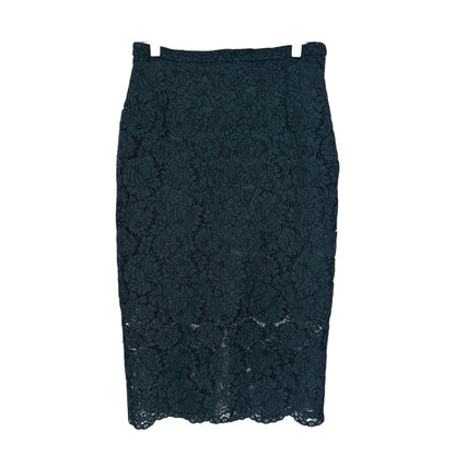 DARK GREEN LACE PENCIL SKIRT