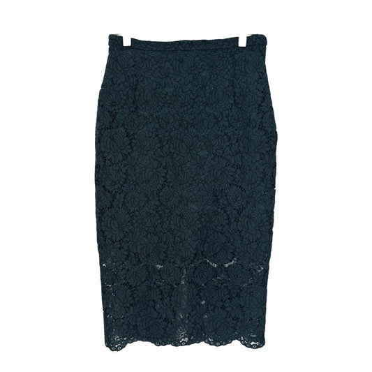 DARK GREEN LACE PENCIL SKIRT