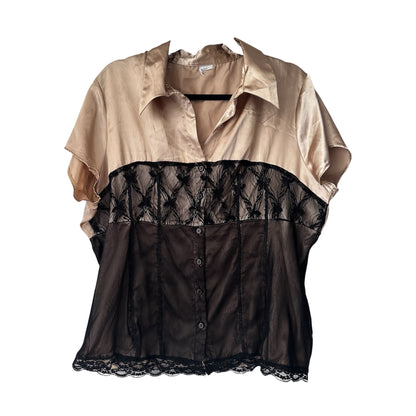 ROMANTIC SATIN & LACE SHIRT