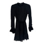 LACE AND VELVET BLACK LONG SLEVE DRESS