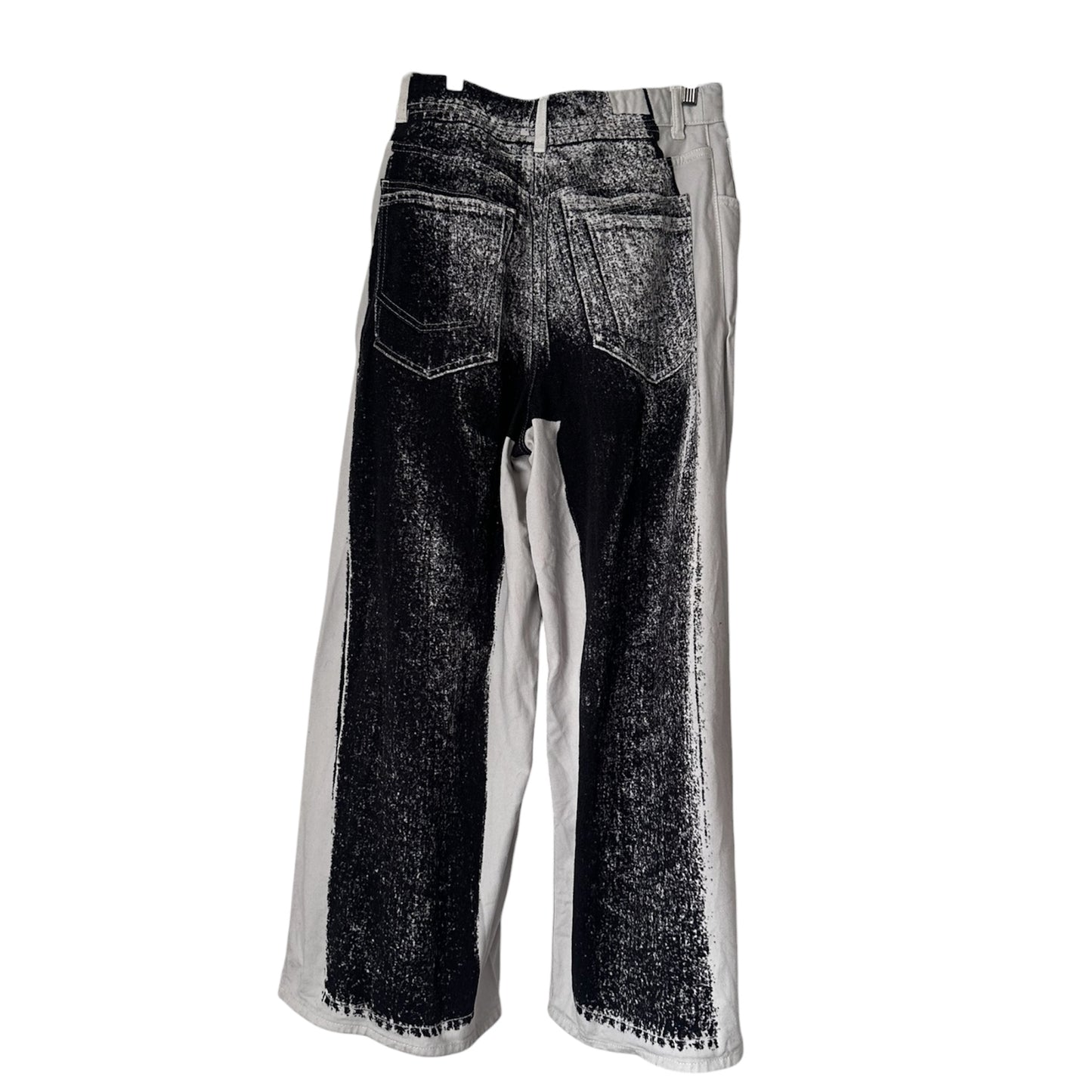 MM6 MAISON MARGIELA PRINTED BLACK AND WHITE DENIM JEANS