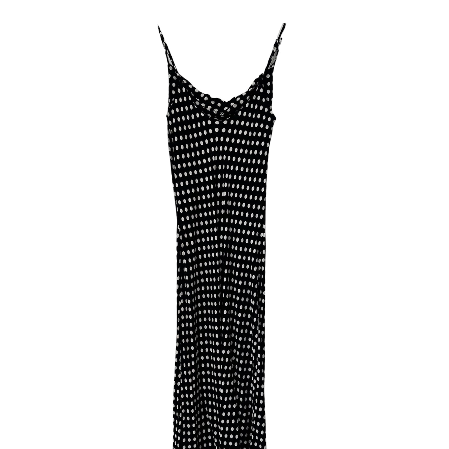POLKA DOT LONG SATIN DRESS