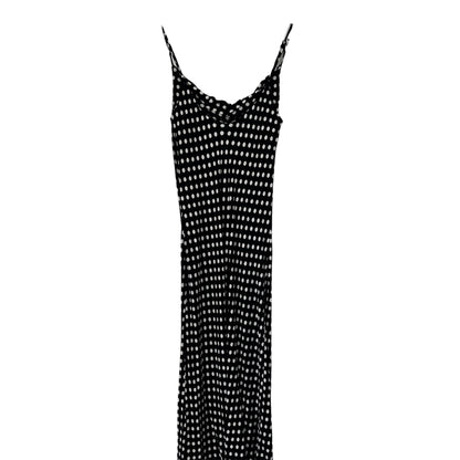POLKA DOT LONG SATIN DRESS