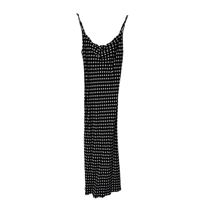 POLKA DOT LONG SATIN DRESS