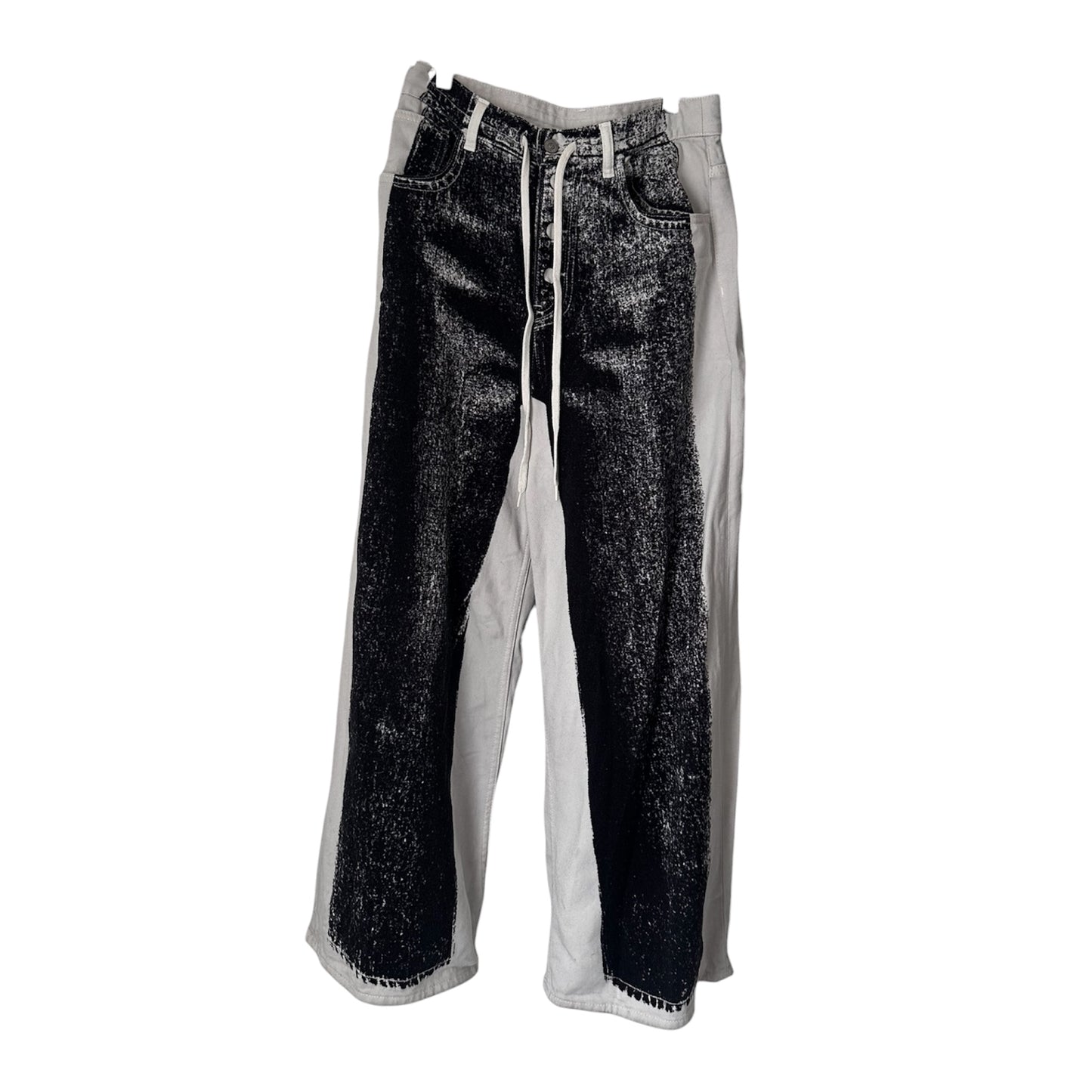 MM6 MAISON MARGIELA PRINTED BLACK AND WHITE DENIM JEANS