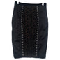 MOSCHINO MESH AND LACE SATIN PENCIL SKIRT
