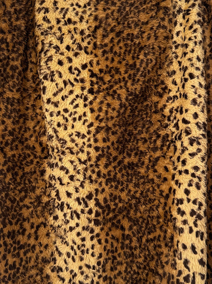 LEOPARD FAUX FUR PENCIL SKIRT