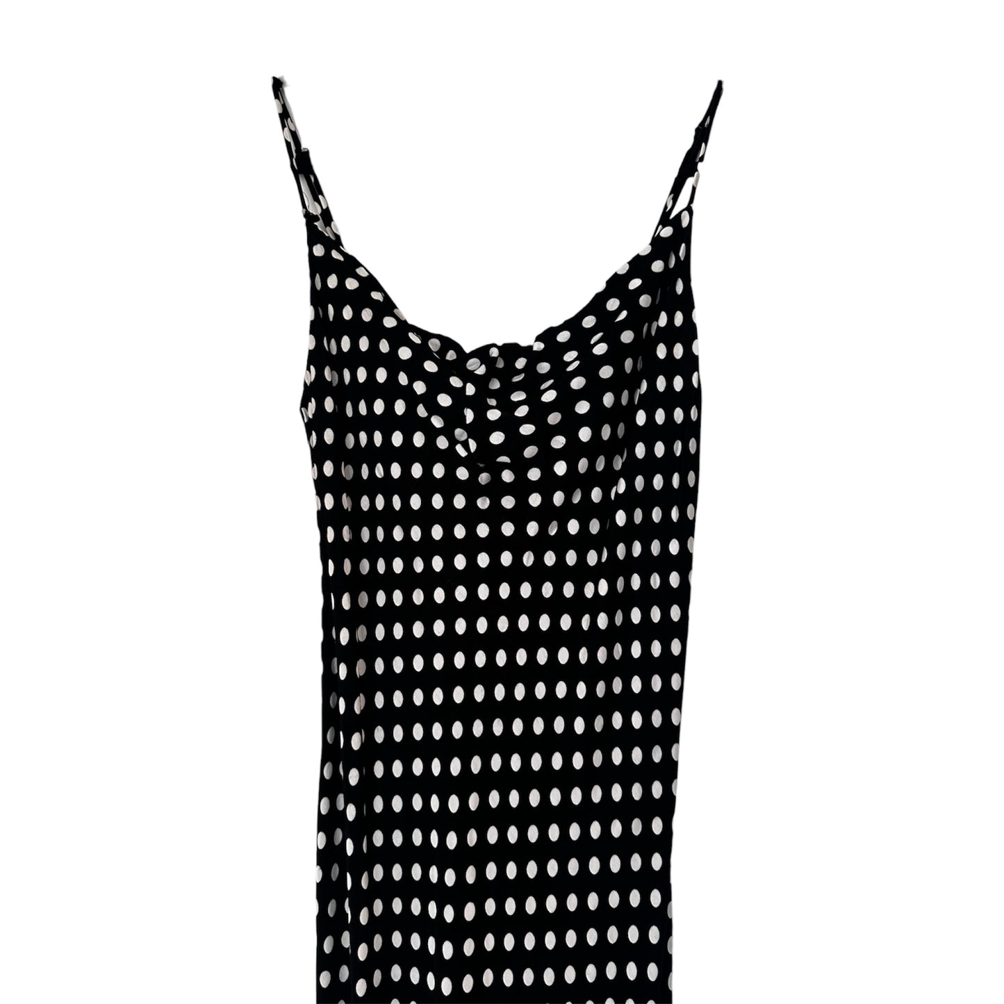 POLKA DOT LONG SATIN DRESS