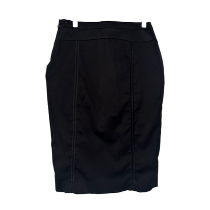 JUST CAVALLI BLACK SATIN PENCIL SKIRT