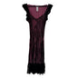 CHRISTIAN LACROIX FULL BLACK & PINK FLUID LACE DRESS