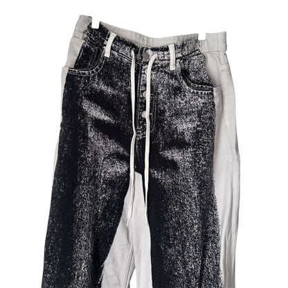MM6 MAISON MARGIELA PRINTED BLACK AND WHITE DENIM JEANS