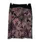 PRINTED BLACK LACE AND SATIN SKIRT