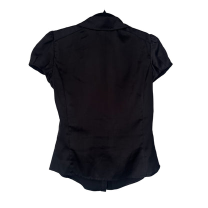 BLACK SATIN BLOUSE
