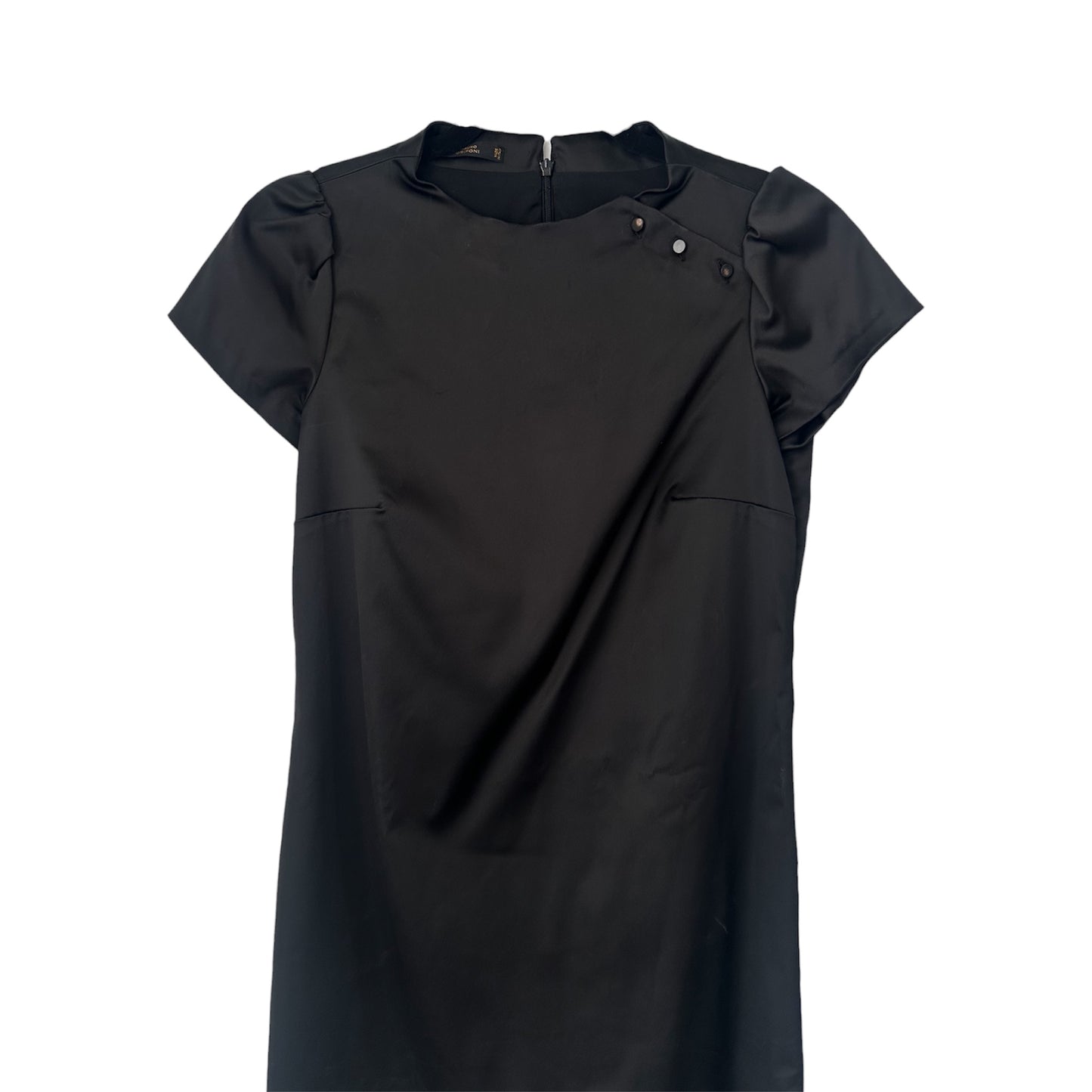 GRIFONI SATIN DOLL BLACK DRESS