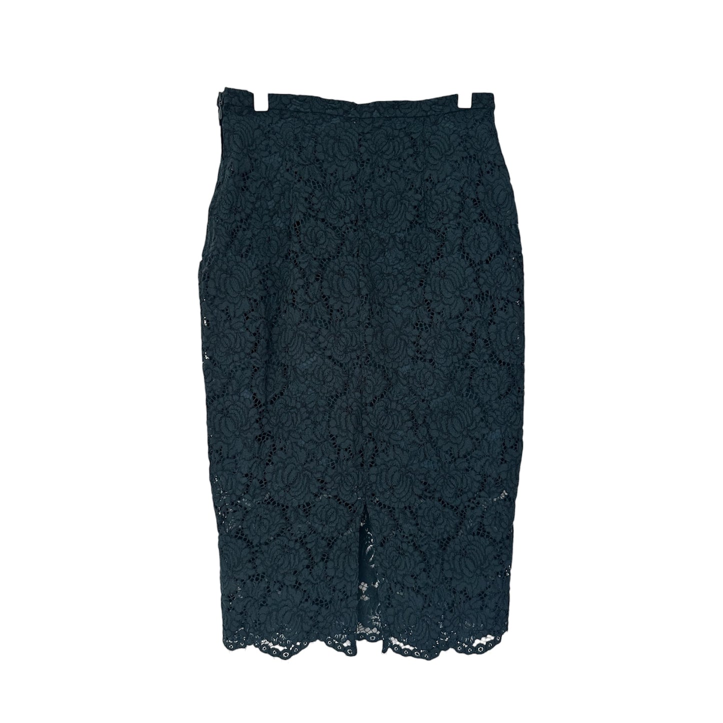 DARK GREEN LACE PENCIL SKIRT