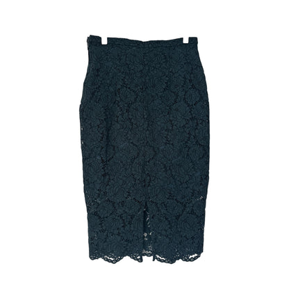 DARK GREEN LACE PENCIL SKIRT