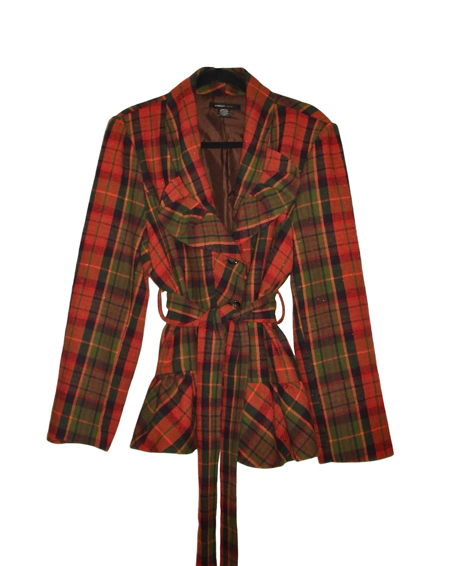 ROBERT LOUIS VINTAGE BELTED TARTAN BLAZER