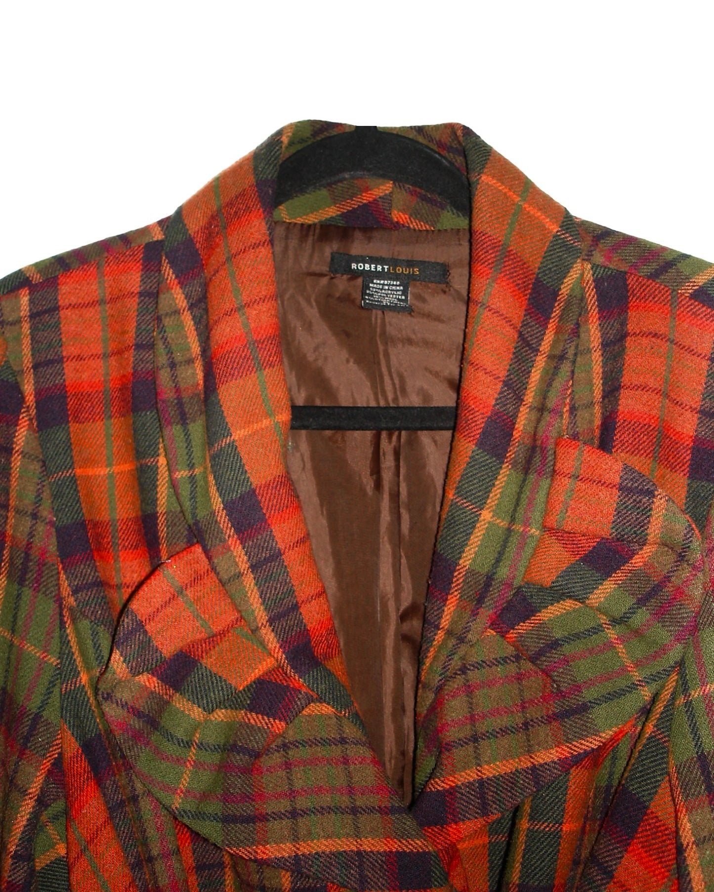 ROBERT LOUIS VINTAGE BELTED TARTAN BLAZER