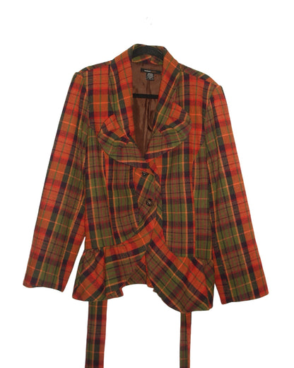 ROBERT LOUIS VINTAGE BELTED TARTAN BLAZER