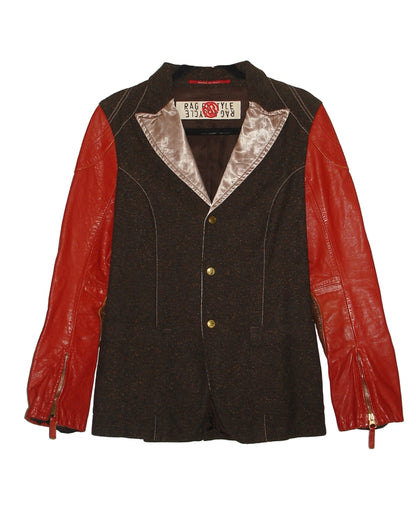 RA-RE RAG RECYCLE TWEED/LEATHER VEST