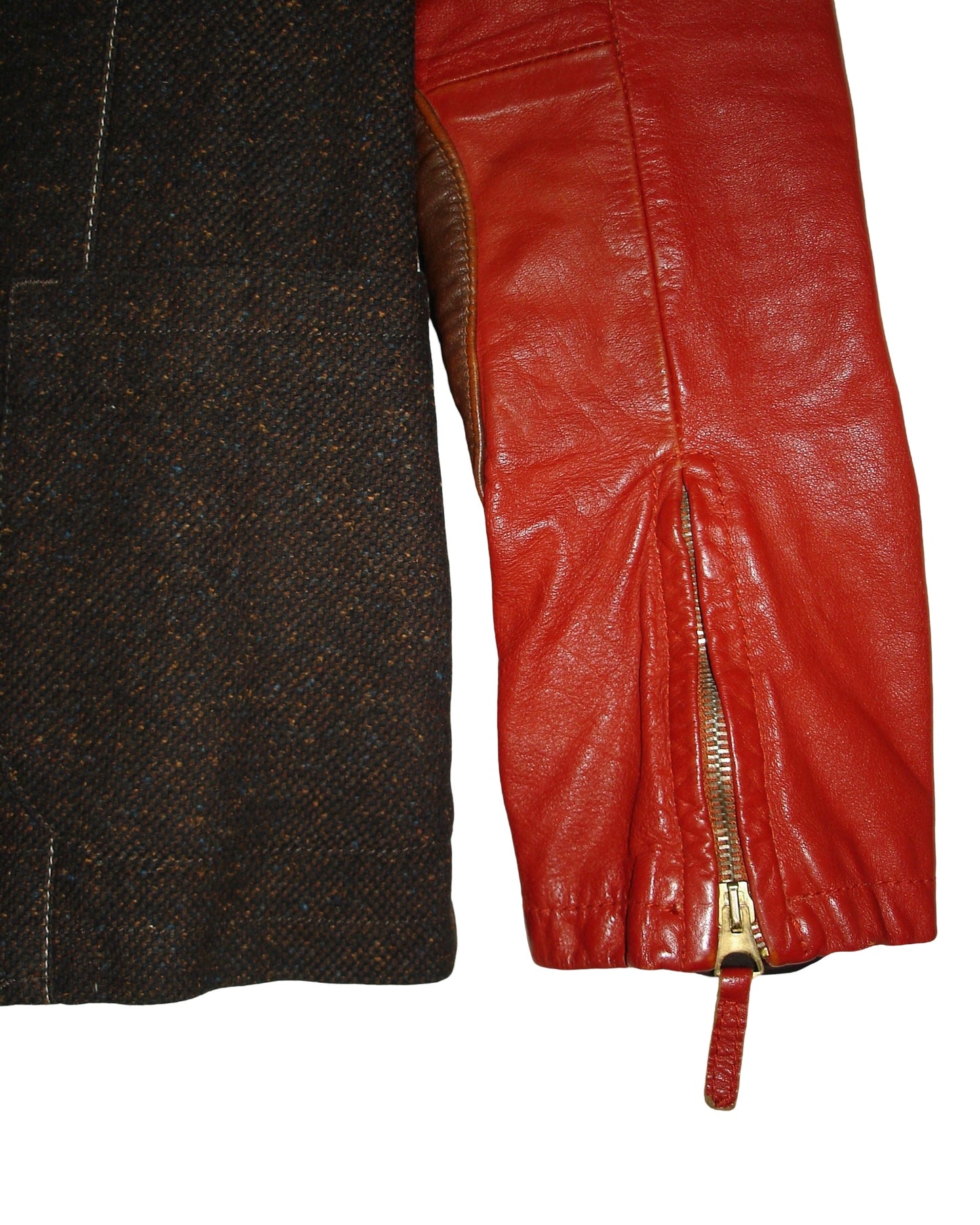 RA-RE RAG RECYCLE TWEED/LEATHER VEST