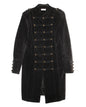 VELVET LONG MILITARY STYLE COAT