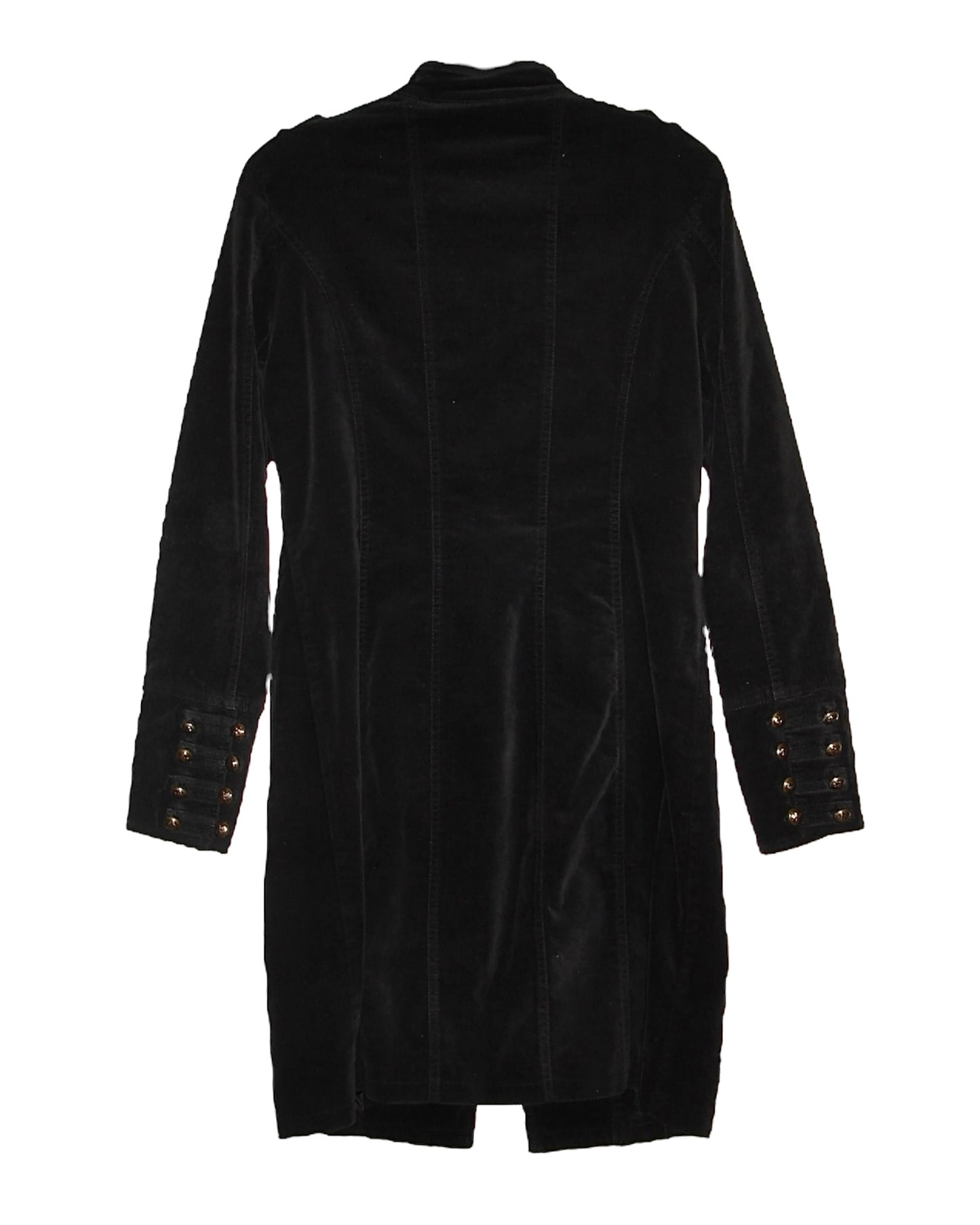 VELVET LONG MILITARY STYLE COAT