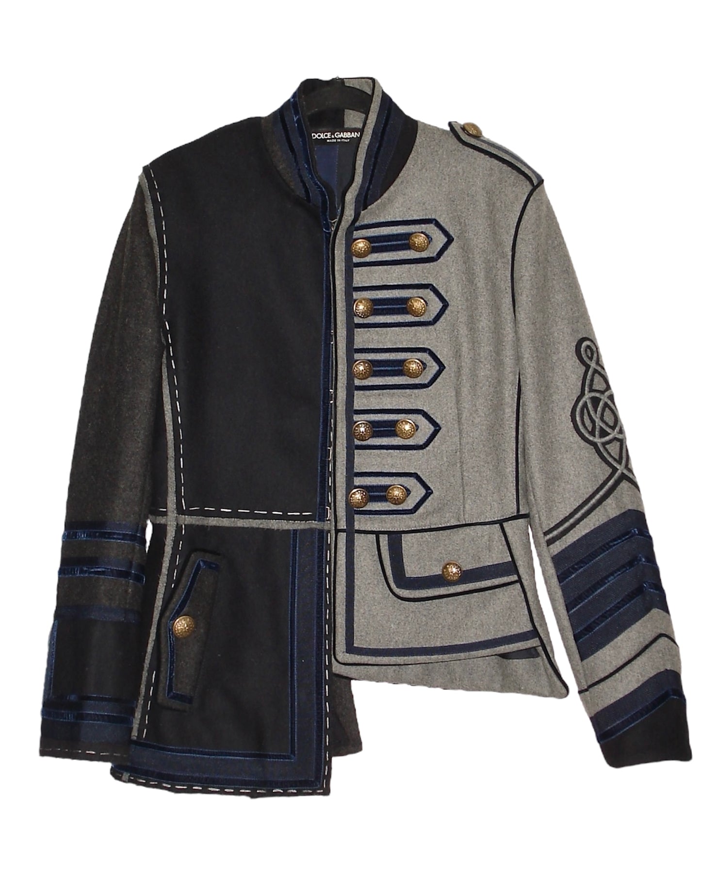 DOLCE & GABBANA FALL 2017 READY TO WEAR ASYMMETRICAL MILITARY JACKET