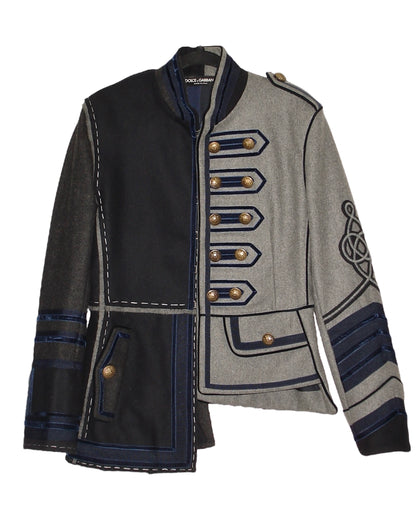 DOLCE & GABBANA FALL 2017 READY TO WEAR ASYMMETRICAL MILITARY JACKET