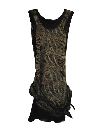 BEATE HEYMANN STREET COUTURE CROCODILE EFFECT BELTED TOP/DRESS