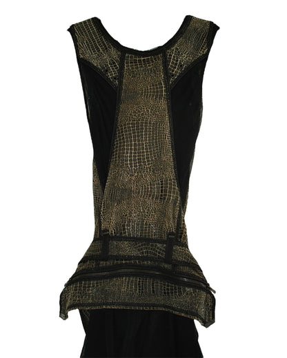 BEATE HEYMANN STREET COUTURE CROCODILE EFFECT BELTED TOP/DRESS