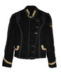 EMBROIDERED UNFINISHED MILITARY JACKET EFFECT