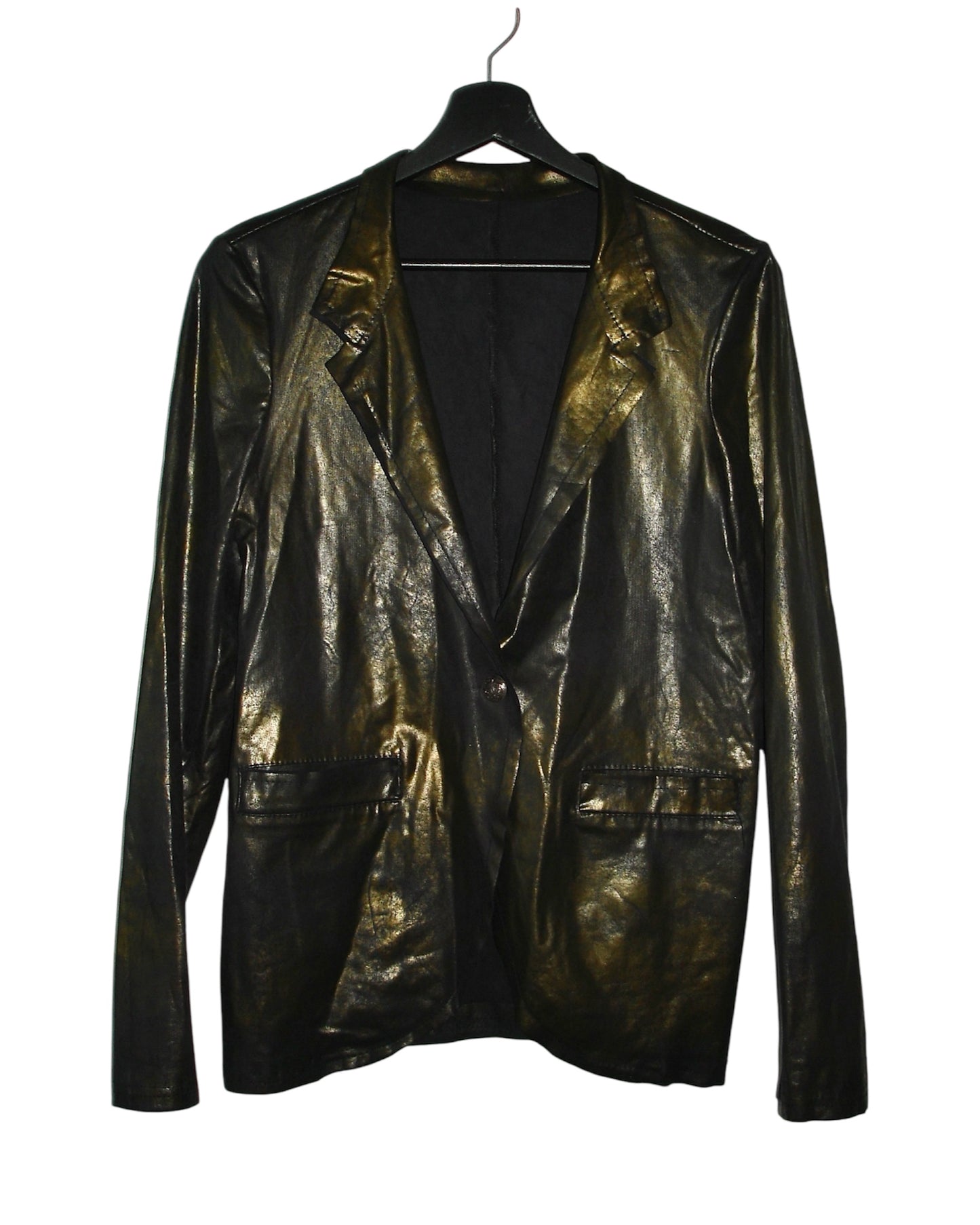 LEATHERETTE BRONZE EFFECT BLAZER