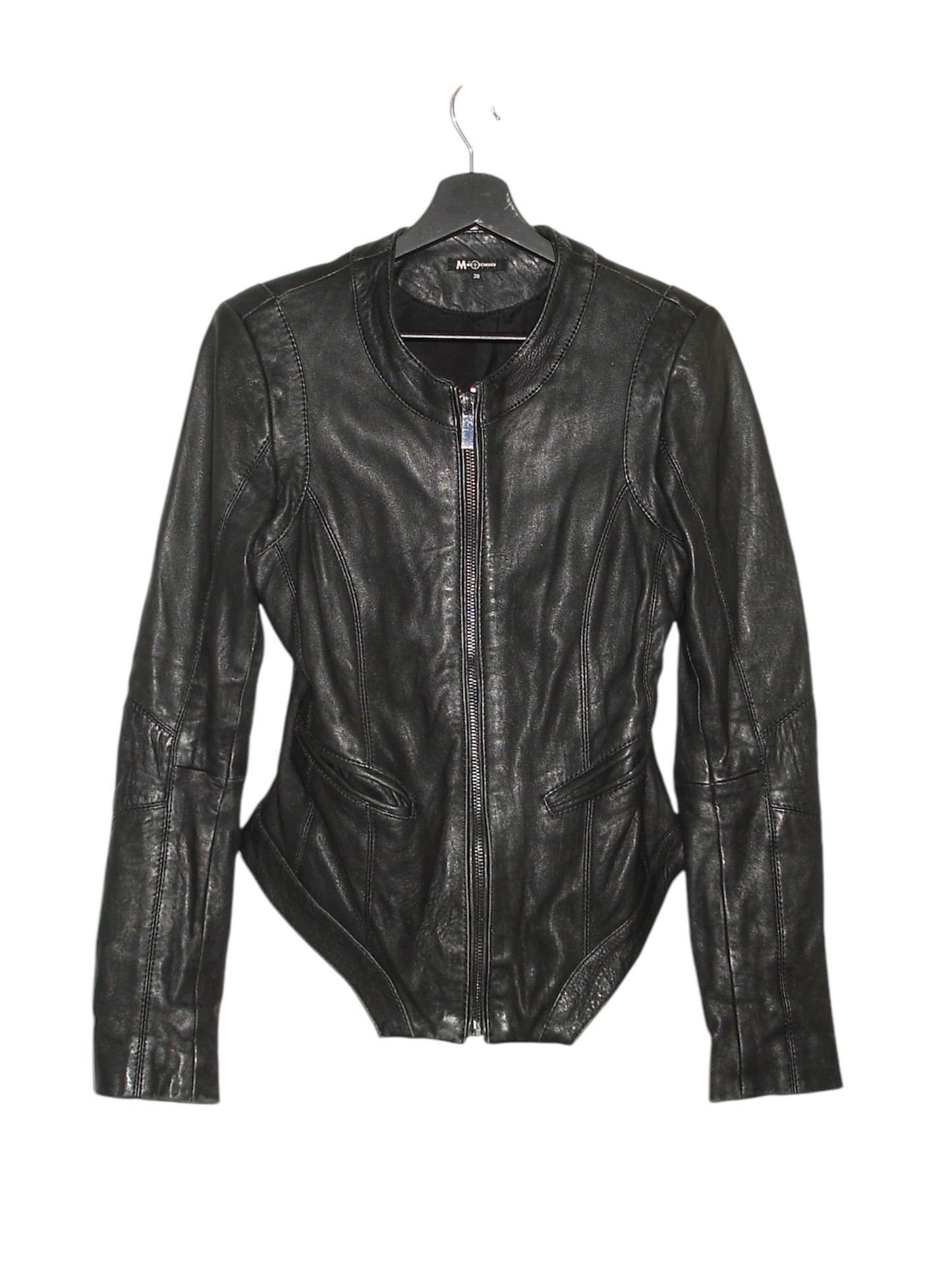 M SOUITDS STRUCTURED LEATHER SKINNY JACKET