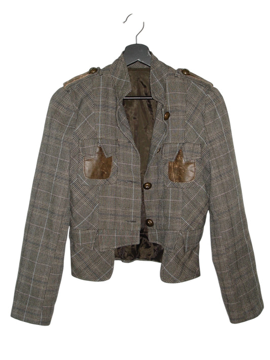 VINTAGE TARTAN MILITARY JACKET