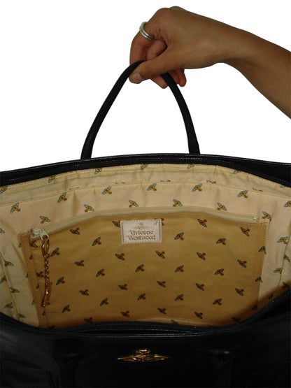 VIVIENNE WESTWOOD LEATHER BRIEFCASE BAG
