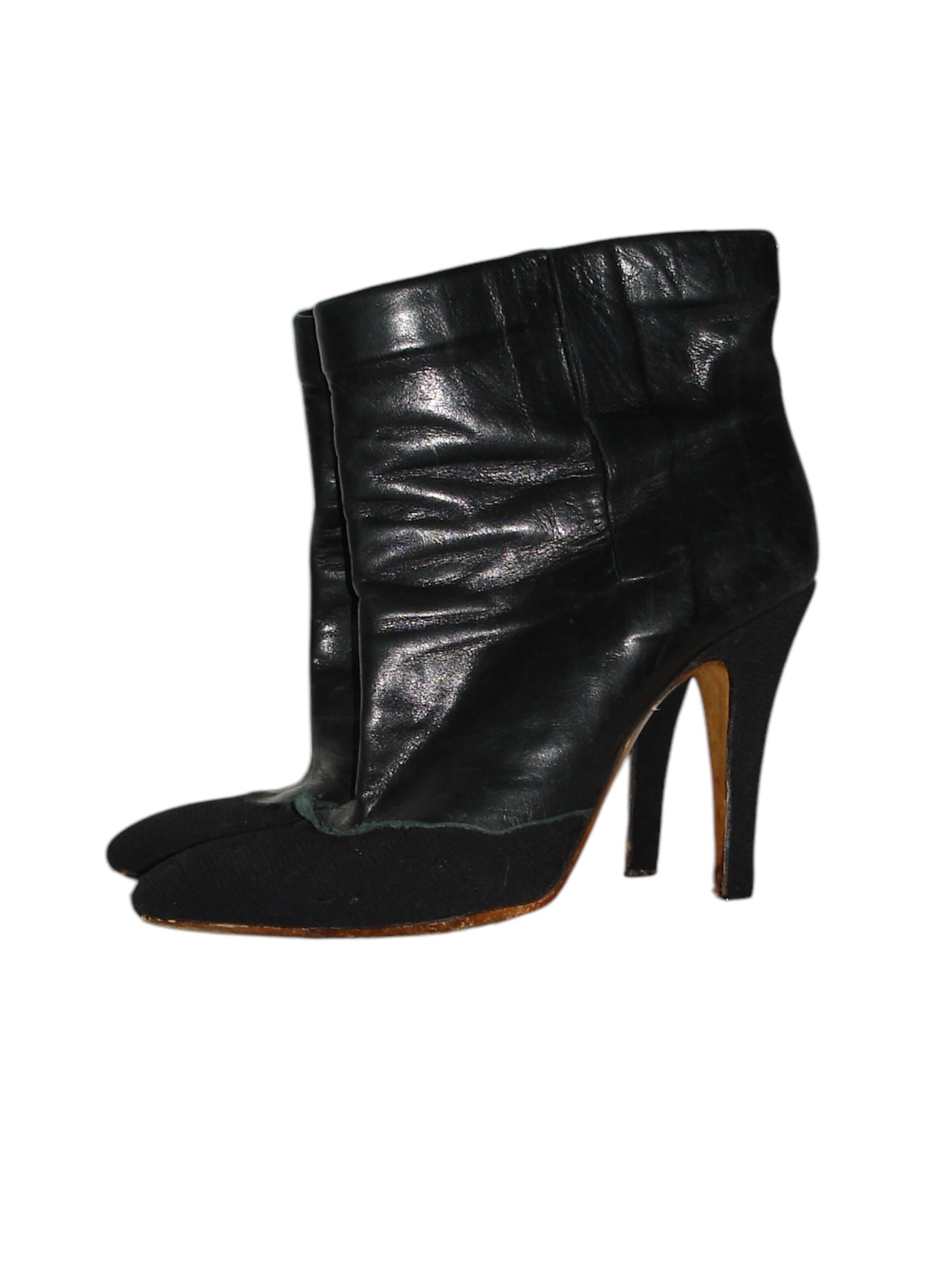 MAISON MARGIELA TORN LEATHER HEELS BOOTS