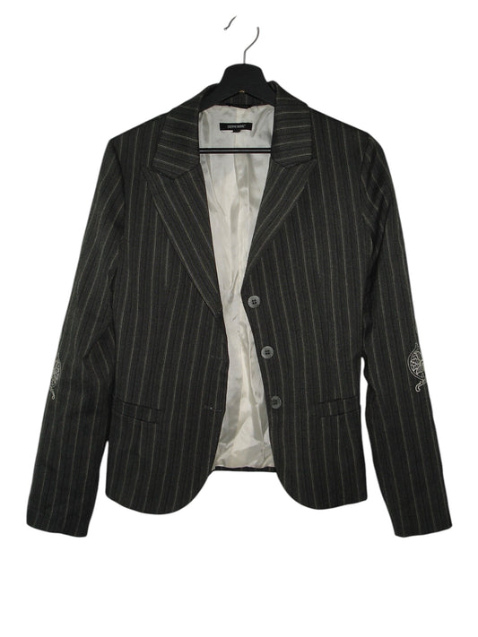 DENNY ROSE EMBROIDERED STRIPED BLAZER