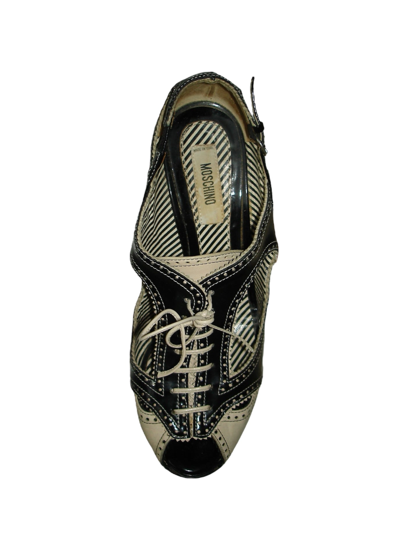 MOSCHINO SPECTATOR OXFORD OPEN HEELS